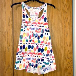 Patterned flare racer back tank - Mossimo, small